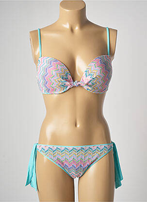 Costum de baie din două piese elasticitate sutien cu susținere înaltă și burete detașabil roz GENIUS femeie