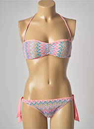 Costum de baie din două piese elasticitate top bentiță roz GENIUS femme