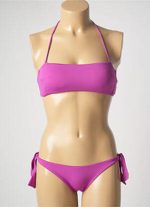 Costum de baie din două piese elasticitate top bentiță violet GENIUS femeie