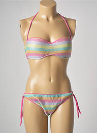 Costum de baie din două piese elasticitate top bentiță roz GENIUS femme