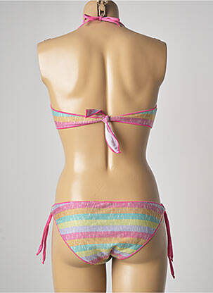 Costum de baie din două piese elasticitate top bentiță roz GENIUS femeie