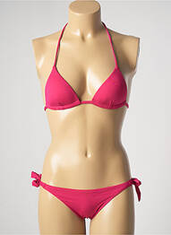 Costum de baie din două piese elasticitate top triunghiuri roz GENIUS femme