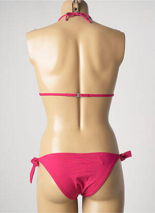 Costum de baie din două piese elasticitate top triunghiuri roz GENIUS femme