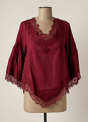 Top guler în v mâneci 3/4 violet BY SOPHIE femeie