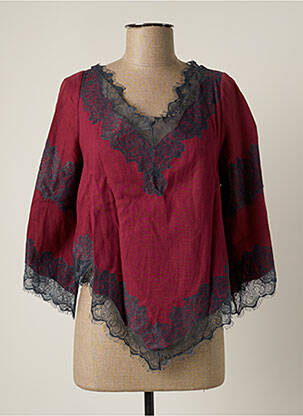 Top guler în v mâneci 3/4 violet BY SOPHIE femeie