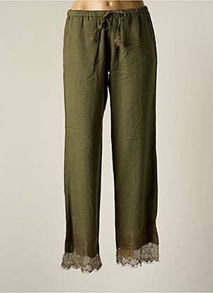 Pantalon drept buzunare verde BY SOPHIE femeie