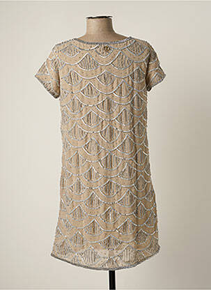 Rochie scurtă mâneci scurte mâneci scurte bej BY SOPHIE femeie