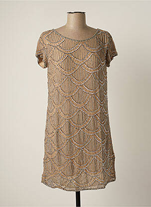 Rochie scurtă mâneci scurte mâneci scurte bej BY SOPHIE femeie