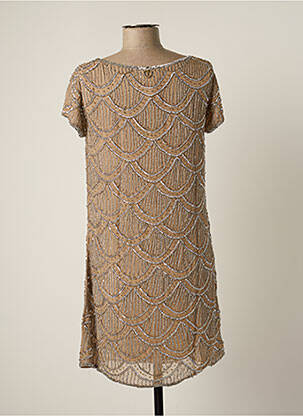 Rochie scurtă mâneci scurte mâneci scurte bej BY SOPHIE femeie