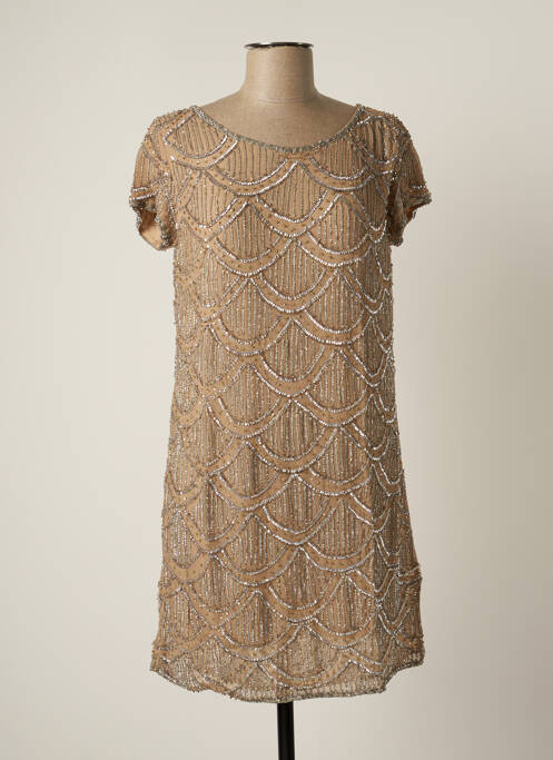 Rochie scurtă mâneci scurte mâneci scurte bej BY SOPHIE femme