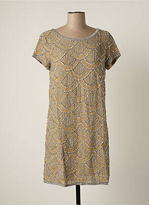 Rochie scurtă mâneci scurte mâneci scurte bej BY SOPHIE femeie
