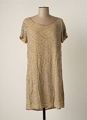 Rochie scurtă mâneci scurte mâneci scurte bej BY SOPHIE femeie