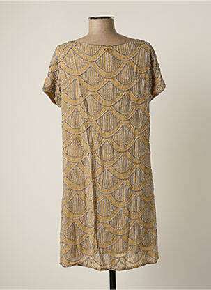 Rochie scurtă mâneci scurte mâneci scurte bej BY SOPHIE femeie