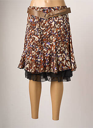 Fustă midi maro MOKA'S femeie