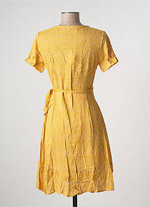 Rochie midi mâneci scurte mâneci scurte galben CALIE femeie