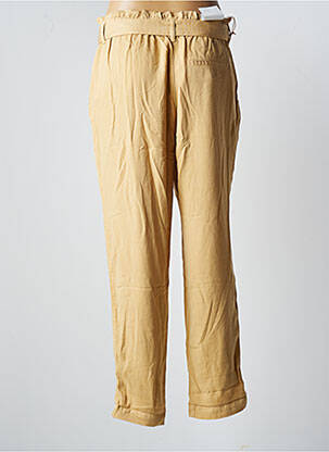 Pantalon drept țesătură poplin talie înaltă bej BONOBO femeie