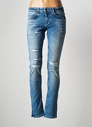 Blugi cu croială slim efect uzat decolorat mărime normală albastru BONOBO JEANS femeie