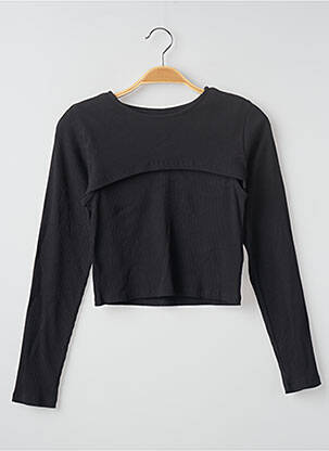 Top elasticitate mâneci lungi negru LIBERTO femeie