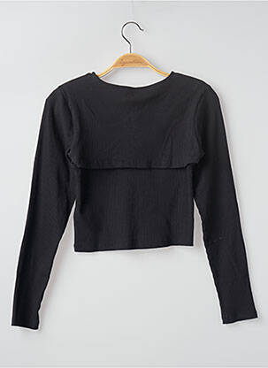 Top elasticitate mâneci lungi negru LIBERTO femeie