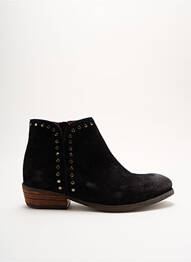 Botine/ghete țesătură satinată toc plat până la 3 cm negru ALIWELL femme
