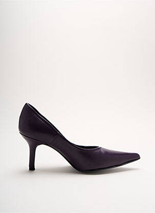 Pantofi cu toc țesătură satinată toc de 4 la 6 cm violet YVES DE BEAUMOND femeie