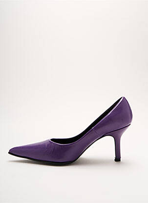Pantofi cu toc țesătură satinată toc de 4 la 6 cm violet YVES DE BEAUMOND femeie
