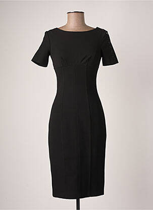 Rochie midi țesătură crep mâneci scurte negru BURBERRY femeie