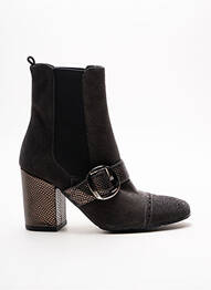 Botine/ghete vârf rotund toc de 7 la 9 cm gri REBECA SANVER femme
