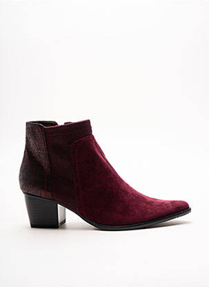 Botine/ghete țesătură satinată toc de 4 la 6 cm violet MADISON femeie