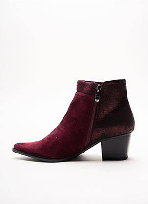 Botine/ghete țesătură satinată toc de 4 la 6 cm violet MADISON femeie