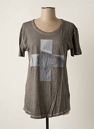 Tricou serigrafie mâneci scurte gri ARTISTS femme
