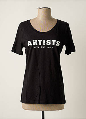Tricou serigrafie mâneci scurte negru ARTISTS femeie