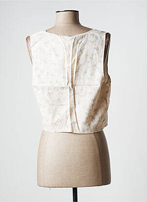 Vestă fără mâneci croială cambrată bej AMERICAN VINTAGE femeie