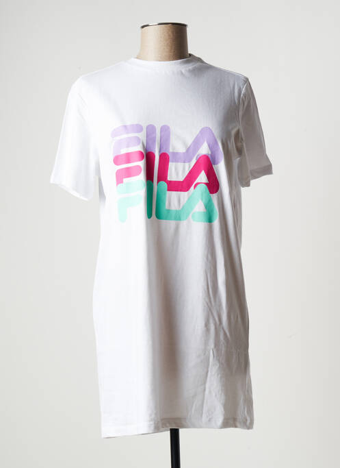 Tricou croială dreaptă mâneci scurte negru FILA femme