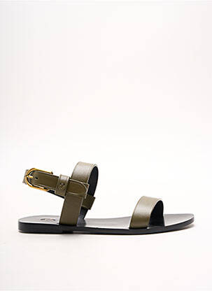 Sandale/pantofi decupați material neted toc plat până la 3 cm verde RALPH LAUREN femeie