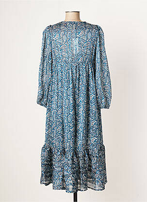 Rochie midi imprimeu fantezie mâneci lungi albastru MOLLY BRACKEN femeie