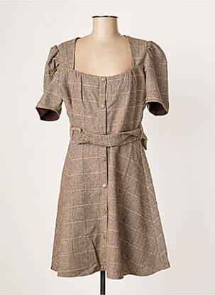 Rochie midi mâneci scurte mâneci scurte maro MOLLY BRACKEN femeie