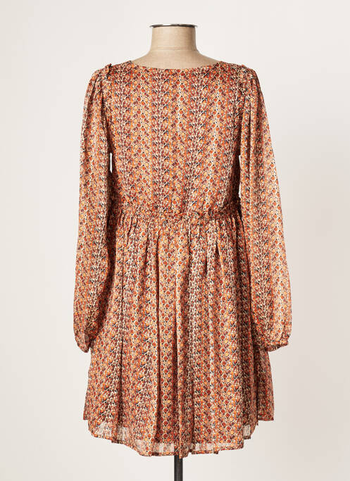 Rochie scurtă croială evazată mâneci lungi portocaliu MOLLY BRACKEN femme