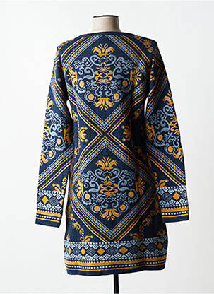Rochie pulover croială dreaptă mâneci lungi albastru SMASH! femeie