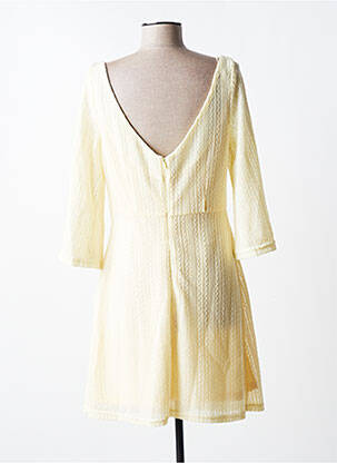 Rochie pulover guler rotund mâneci lungi galben MOLLY BRACKEN femeie