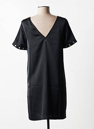 Rochie scurtă croială fluidă mâneci scurte negru LPB femeie