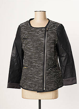 Jachete casual guler rotund negru SIMPLE CITY femeie