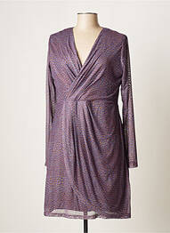 Rochie midi imprimeu fantezie mâneci lungi violet SMASH WEAR femeie