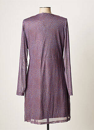 Rochie midi imprimeu fantezie mâneci lungi violet SMASH WEAR femeie