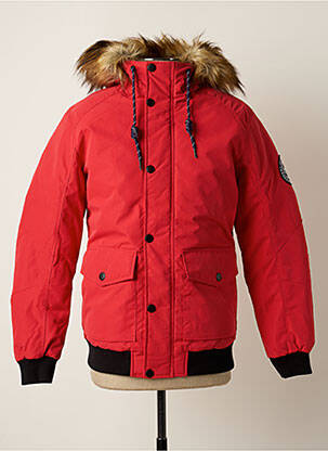 Parka mansete cu margini elastice cu glugă roșu JACK & JONES bărbat
