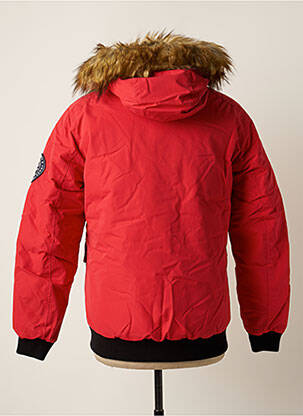 Parka mansete cu margini elastice cu glugă roșu JACK & JONES bărbat