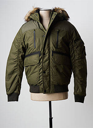 Parka mansete cu margini elastice cu glugă verde JACK & JONES bărbat