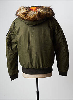 Parka mansete cu margini elastice cu glugă verde JACK & JONES bărbat