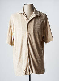 Cămașă cu mâneci scurte guler tip costum bej JACK & JONES homme