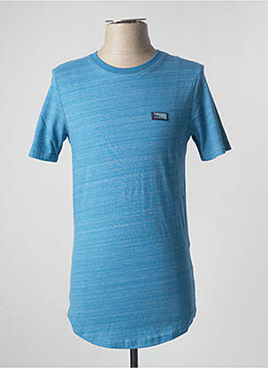 Tricou țesătură melanj mâneci scurte albastru JACK & JONES bărbat